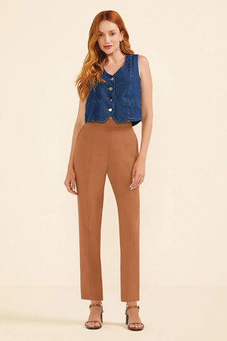 CALCA FEM VISCOSE ZIP LAT MARIALICIA CARAMELO