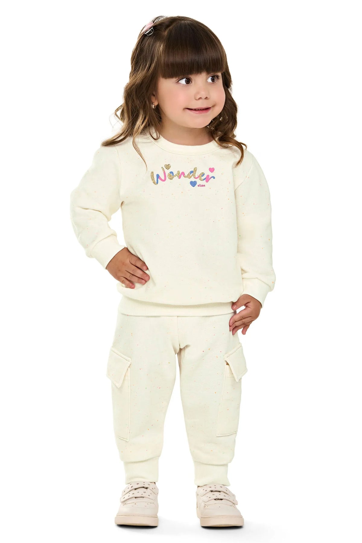 CONJ FEM BLUSAO WONDER CALCA MLT BOTONE OFF WHITE