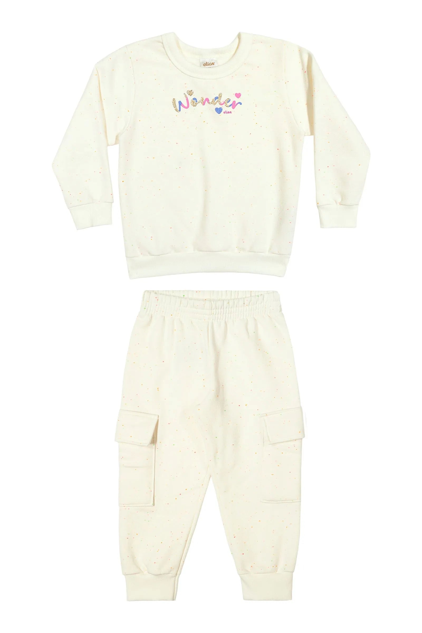 CONJ FEM BLUSAO WONDER CALCA MLT BOTONE OFF WHITE