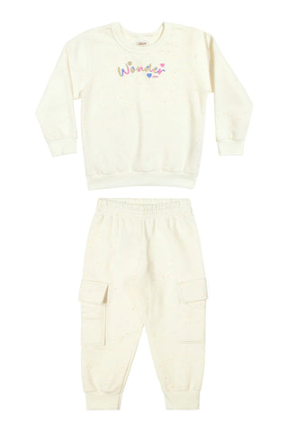 CONJ FEM BLUSAO WONDER CALCA MLT BOTONE OFF WHITE