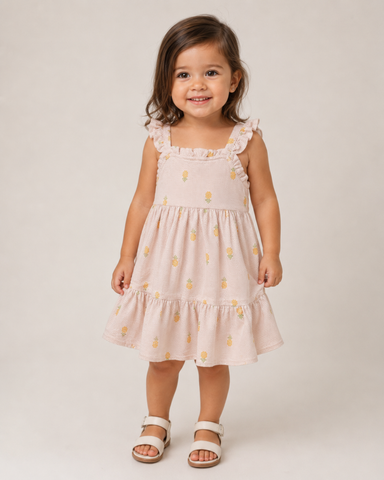VESTIDO ALCA MALHA FAVO EST ABACAXI BEGE