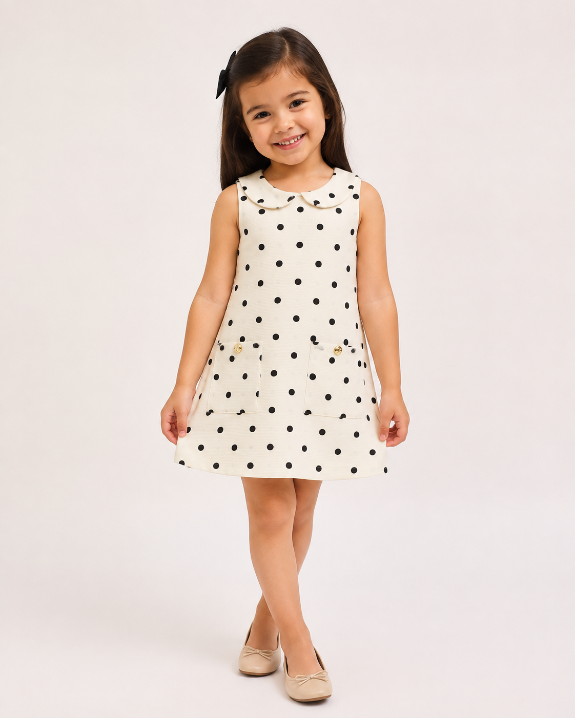 VESTIDO SM GOLA BOLSOS MLT LOTUS POA MARFIM