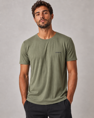 CAMISETA MC MAS COTTON BRENDON MILITAR
