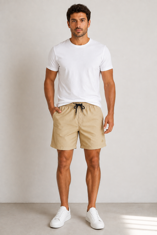 SHORT TACTEL MAS LISO C ELAST COLLOR AREIA/MARINHO