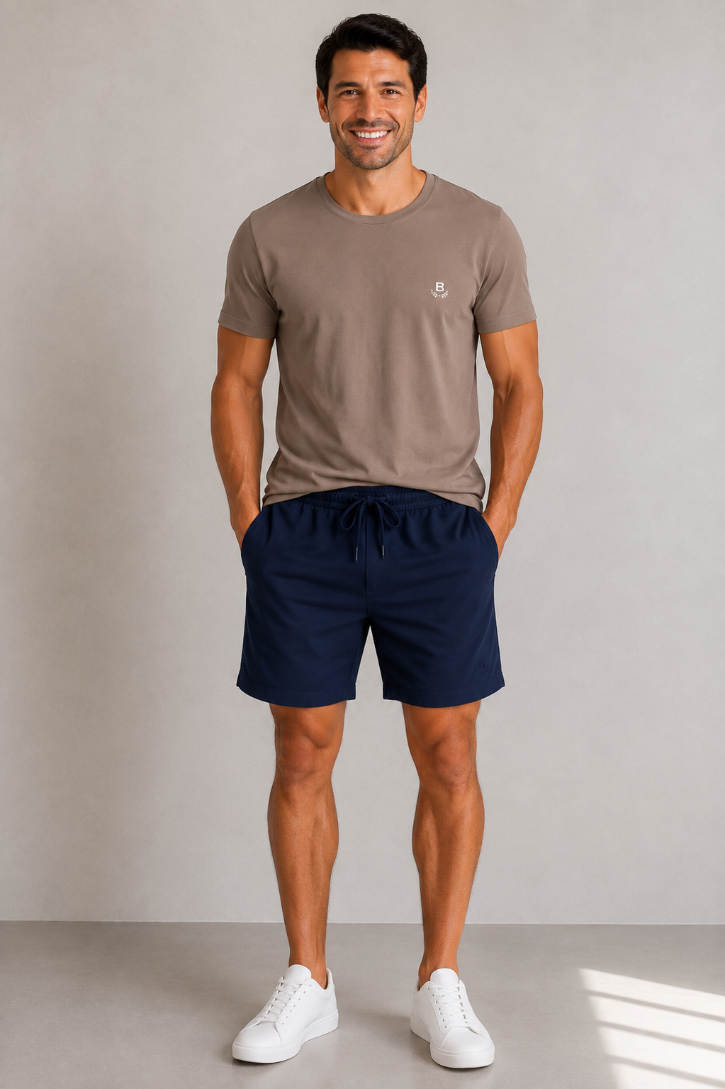 CAMISETA DRY FIT MESH BRENDON BEGE ESCURO