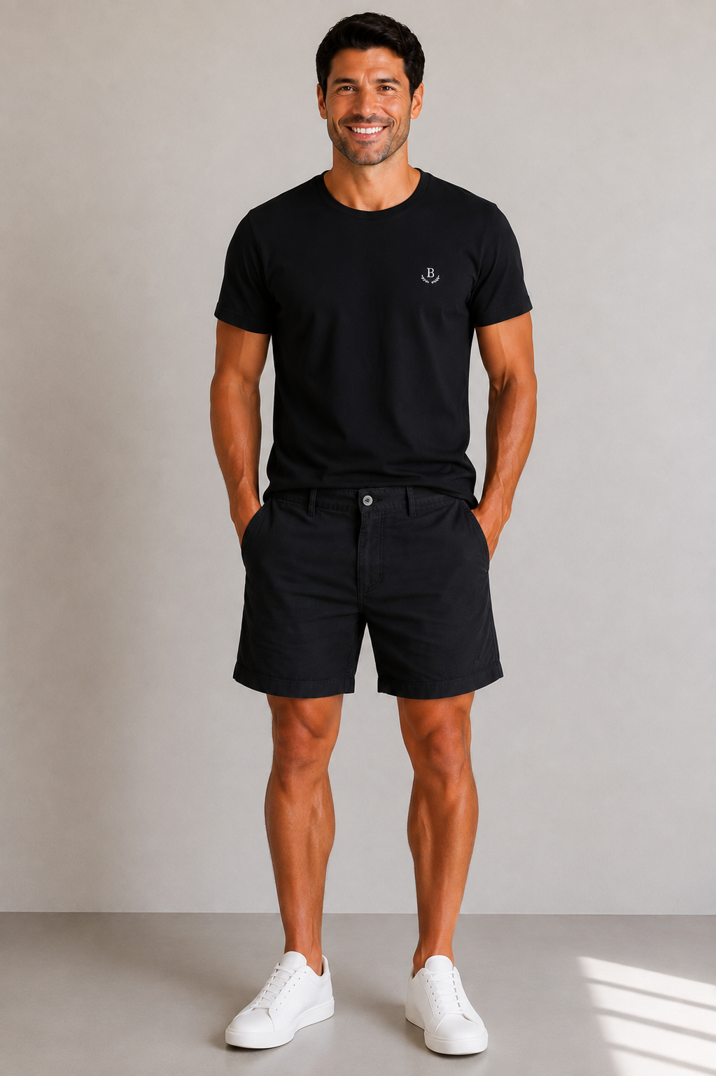 BERMUDA MAS LINHO CASUAL BRENDON PRETO