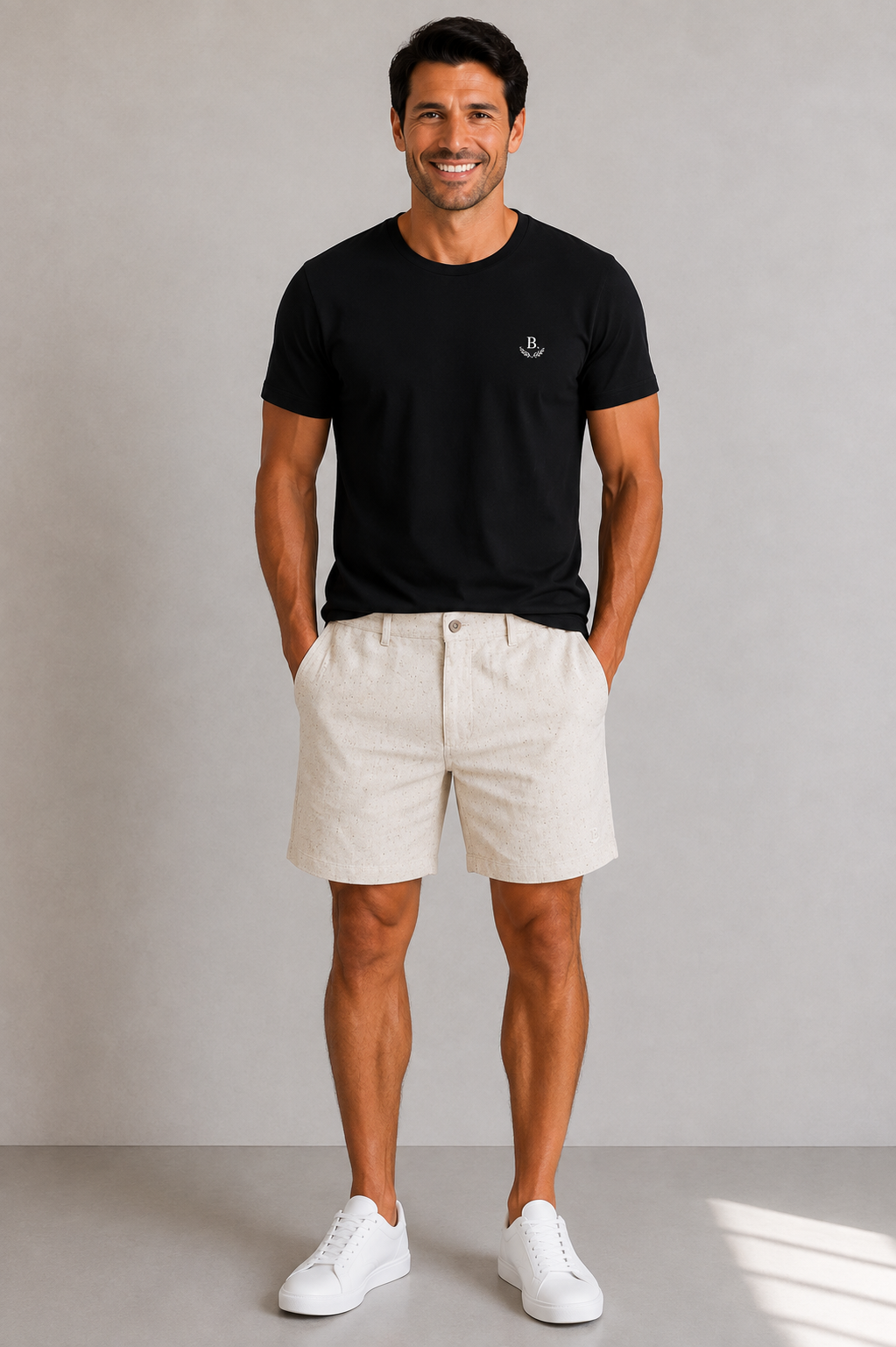 BERMUDA MAS LINHO CASUAL BRENDON OFF WHITE