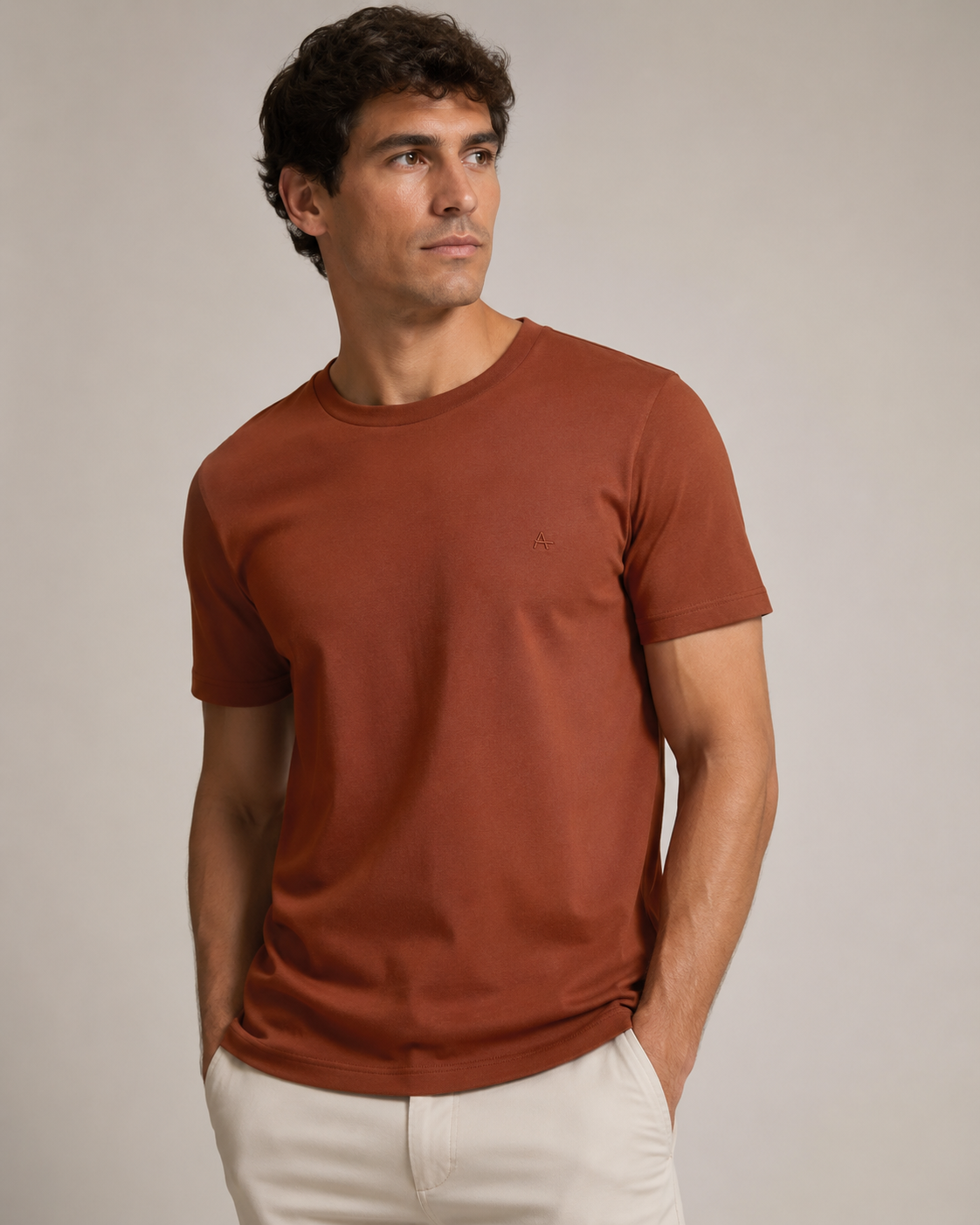 CAMISETA MAS ARAMIS INTERLOCK PIMA ARGILA