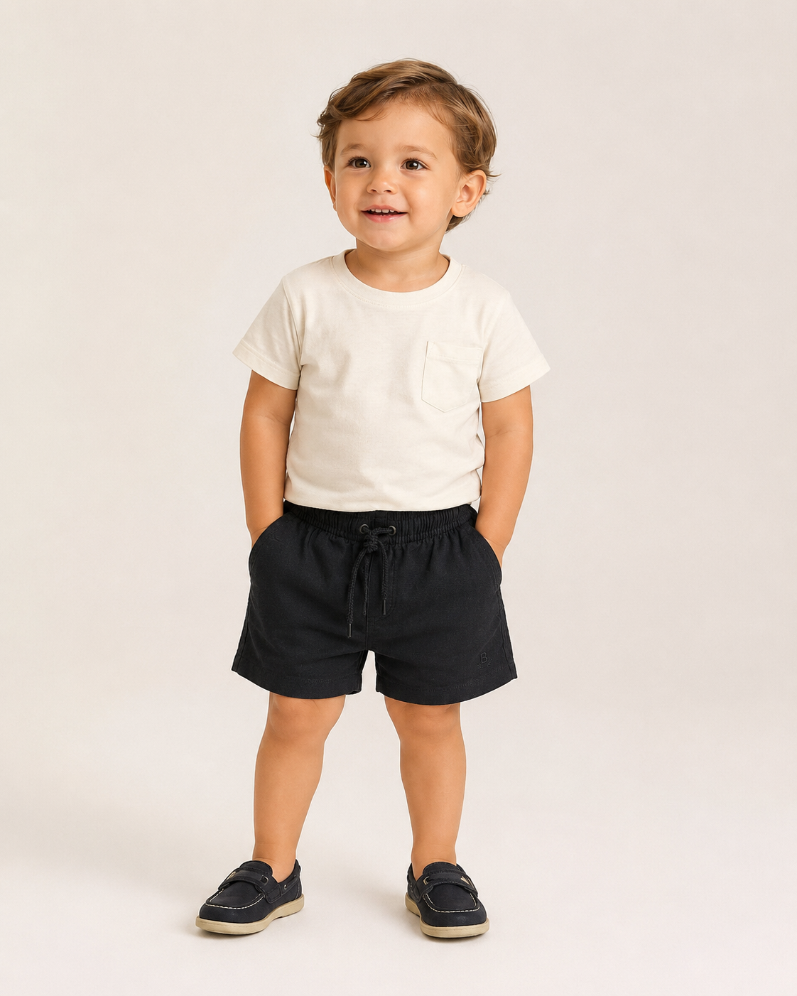SHORT LINHO MASC KIDS LISO BRENDON PRETO