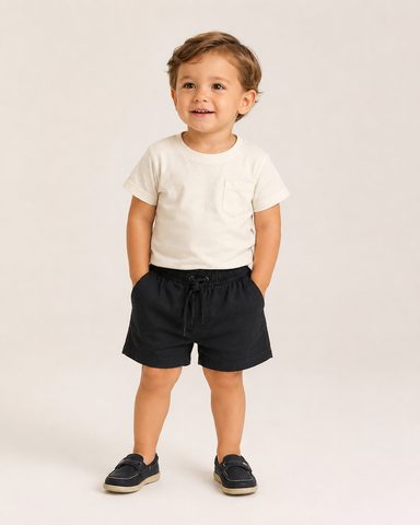 SHORT LINHO MASC KIDS LISO BRENDON PRETO