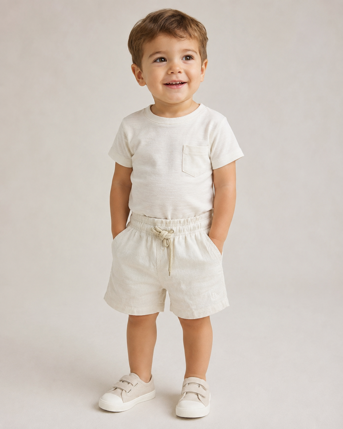 SHORT LINHO MASC KIDS LISO BRENDON OFF WHITE