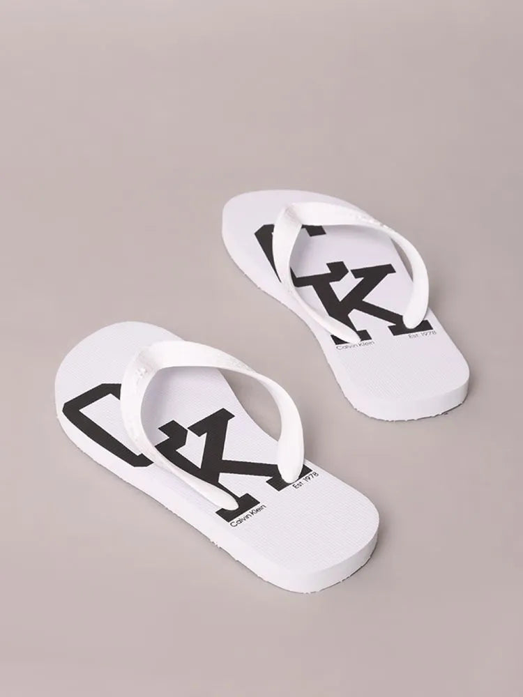 CHINELO MAS CK KIDS OVER LOGO CK COLLEGE BRANCO