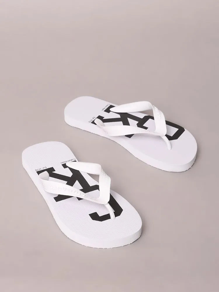 CHINELO MAS CK KIDS OVER LOGO CK COLLEGE BRANCO