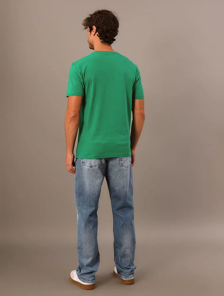CAMISETA CKJ MAS MC CK BORDADO VERDE MEDIO