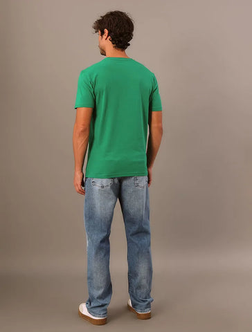 CAMISETA CKJ MAS MC CK BORDADO VERDE MEDIO