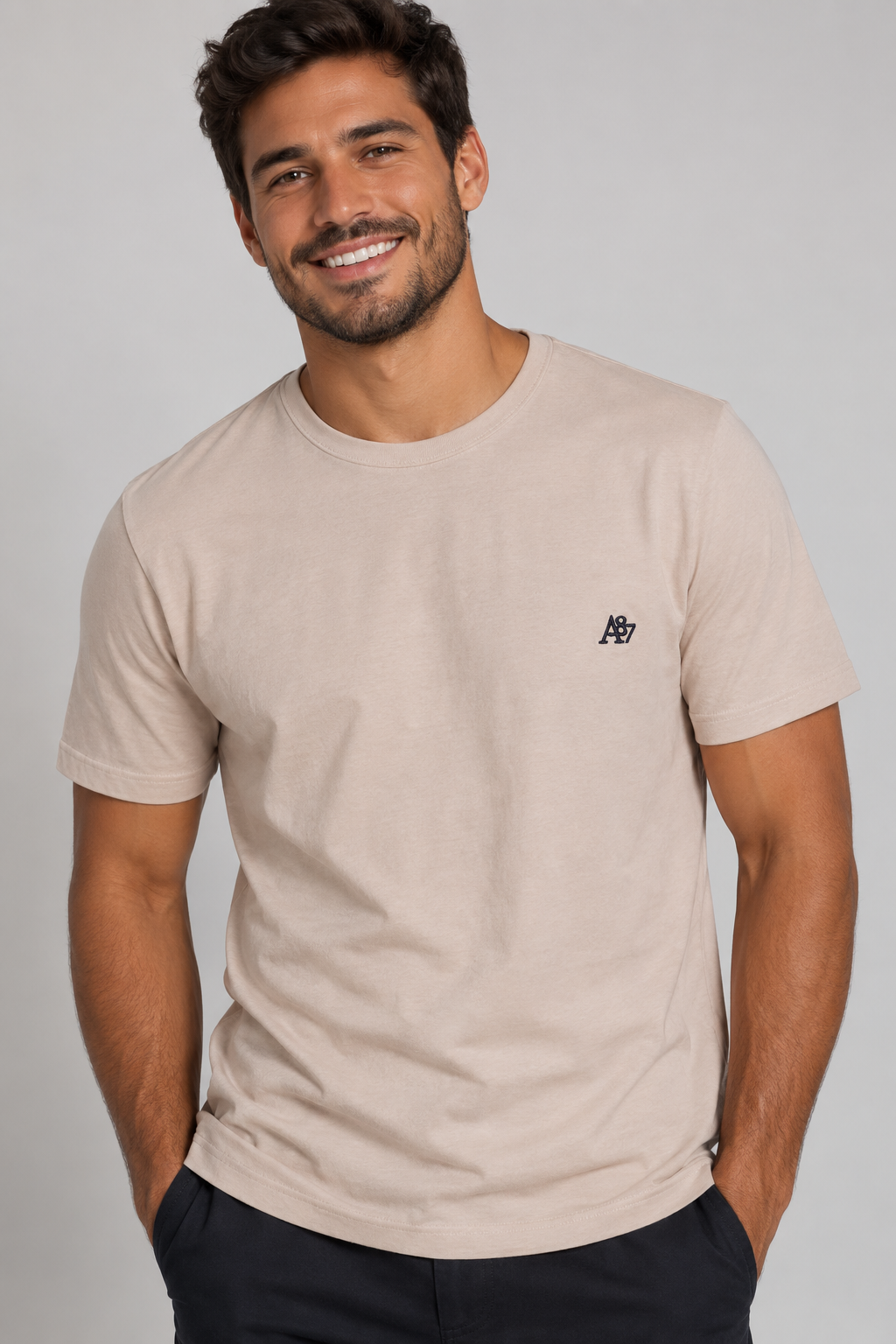 CAMISETA MC MASC AEROPOSTALE A87 ROSA CLARO