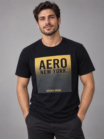 CAMISETA MAS MC PLATINUM AEROPOSTALE PRETO