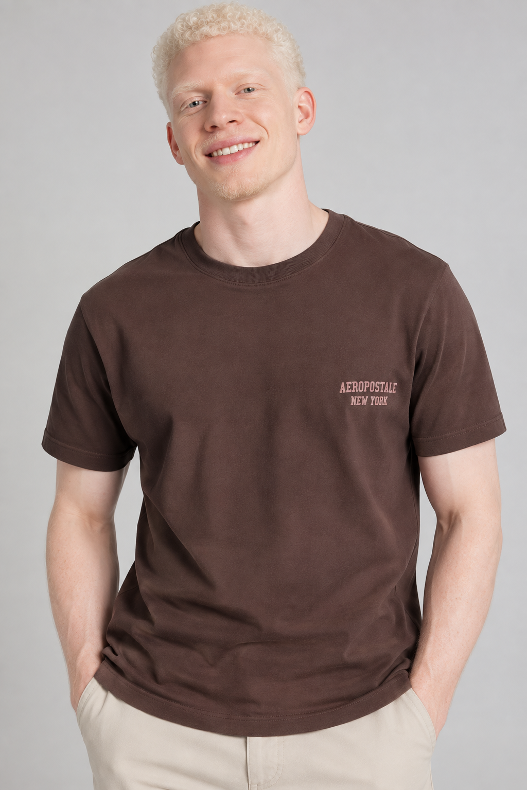CAMISETA MAS MC COTTON AEROPOSTALE MARROM