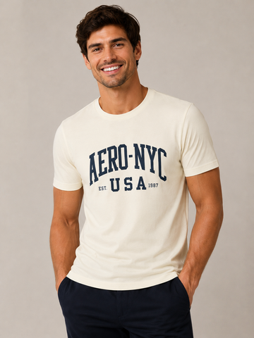 CAMISETA MAS MC SILKADA AEROPOSTALE CREME