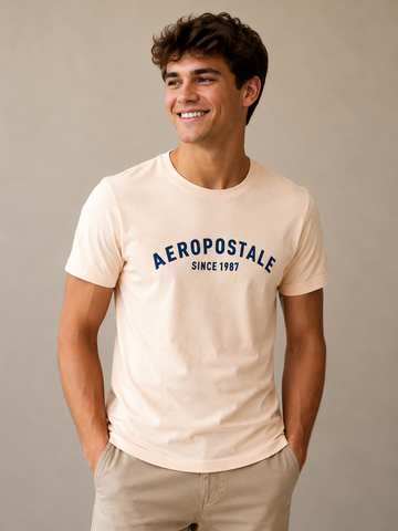 CAMISETA MAS MC SILKADA AEROPOSTALE LARANJA CLARO