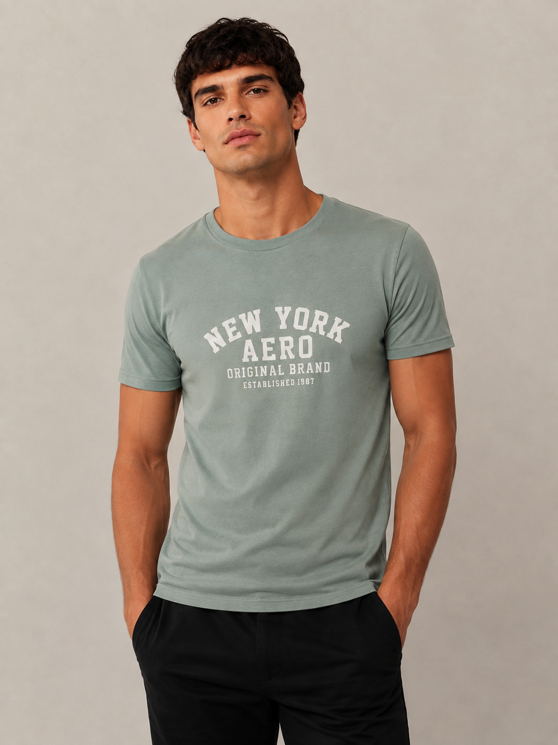 CAMISETA MAS MC SILKADA AEROPOSTALE VERDE