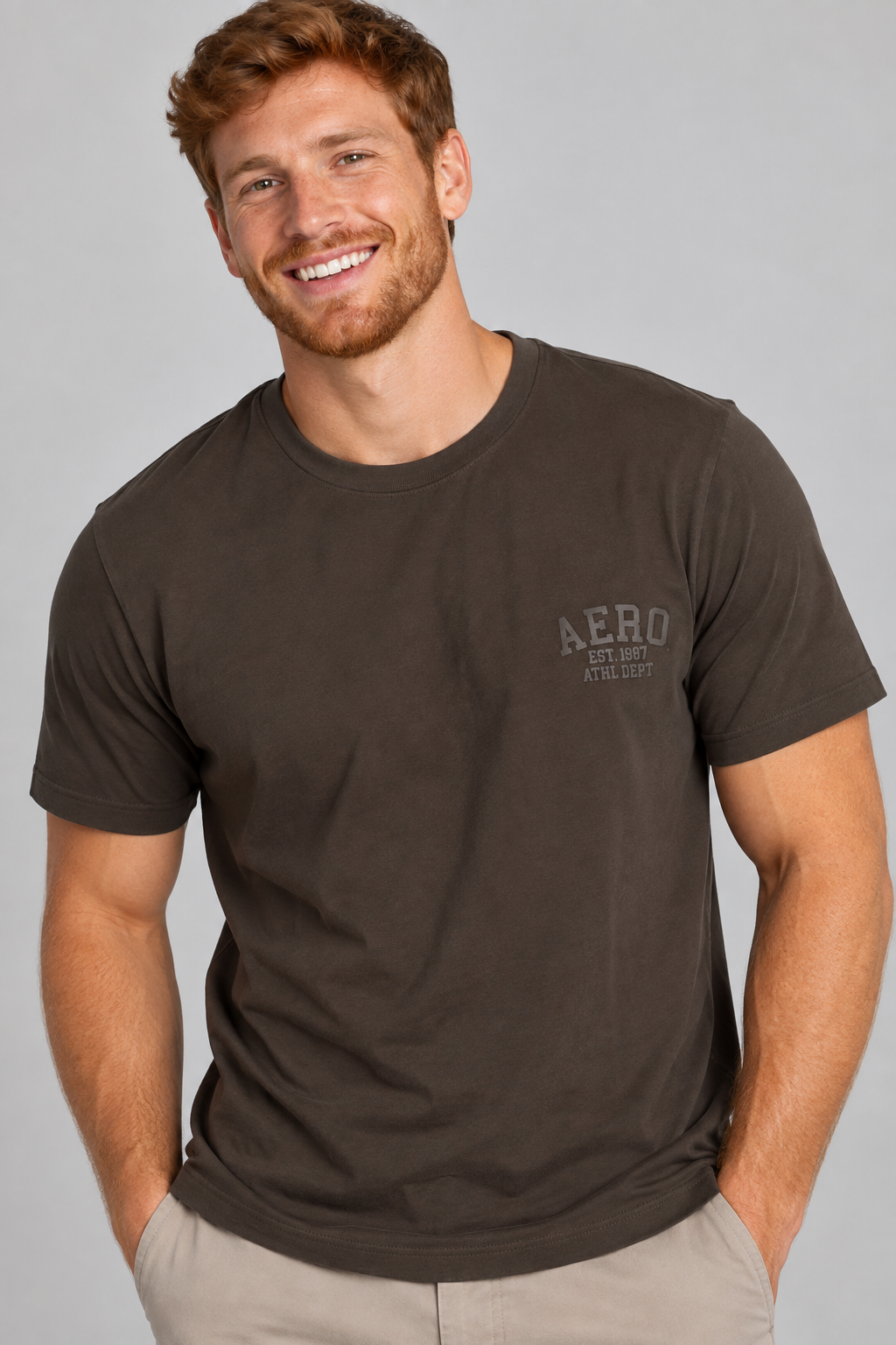 CAMISETA MAS MC COTTON AEROPOSTALE MARROM