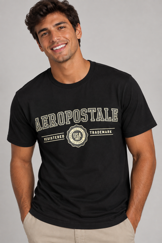 CAMISETA MAS MC SILKADA AEROPOSTALE PRETO