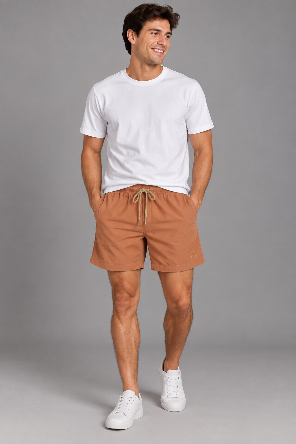 BERMUDA MAS ALFA PREMIUM VISCOSE BRENDON BEGE ESCURO