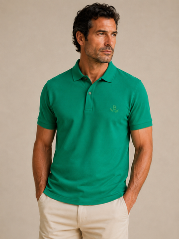 POLO MAS MC PIQUET BORDADA BRENDON VERDE BANDEIRA