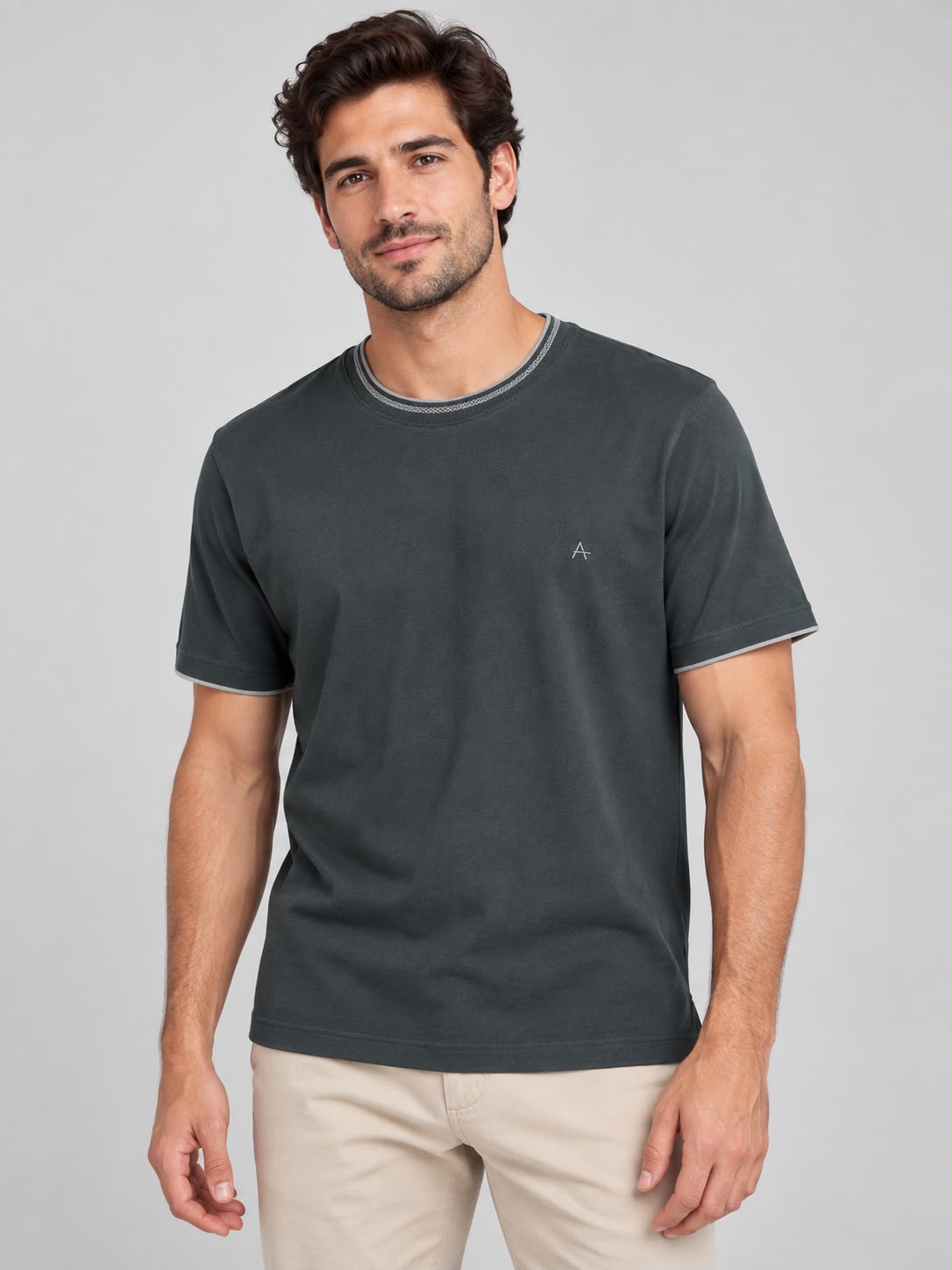 CAMISETA MAS MC BASICA FRISO GOLA ARAMIS BOTANICO