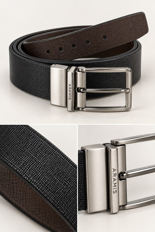 CINTO MAS DUPLA FACE SAFFIANO SUN ARAMIS PRETO/CAFE
