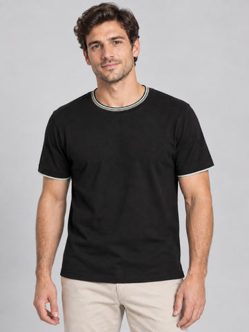 CAMISETA MAS MC BASICA FRISO GOLA ARAMIS PRETO