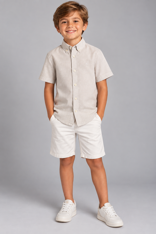 CAMISA MC ARAMIS NEXT OXF PLANALTO BDWN NATURAL