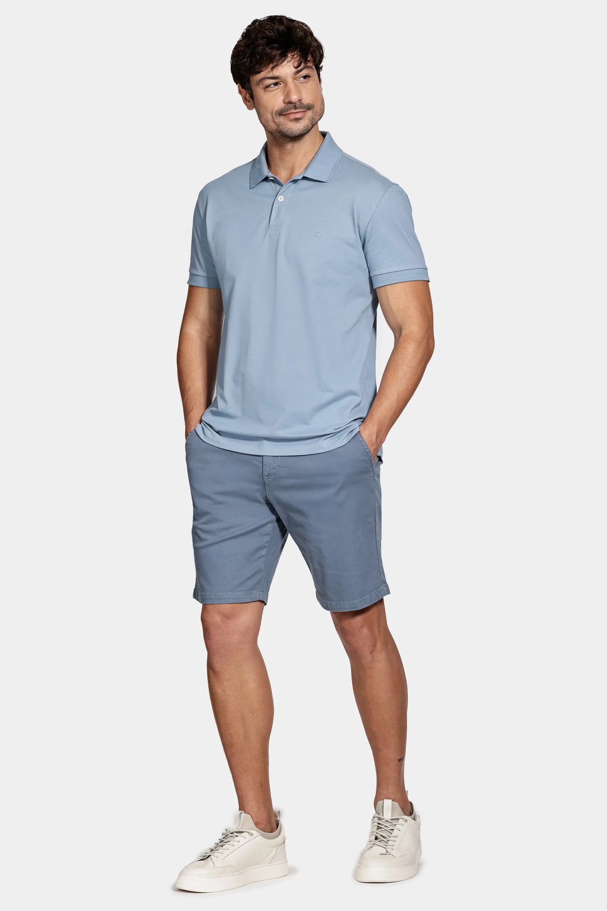 BERMUDA MAS CHINO COLOR NOVA ESSENCIAL AZUL INDIGO