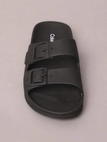 CHINELO CKJ KIDS MAS SLIDE DUAS FIVELAS PRETO