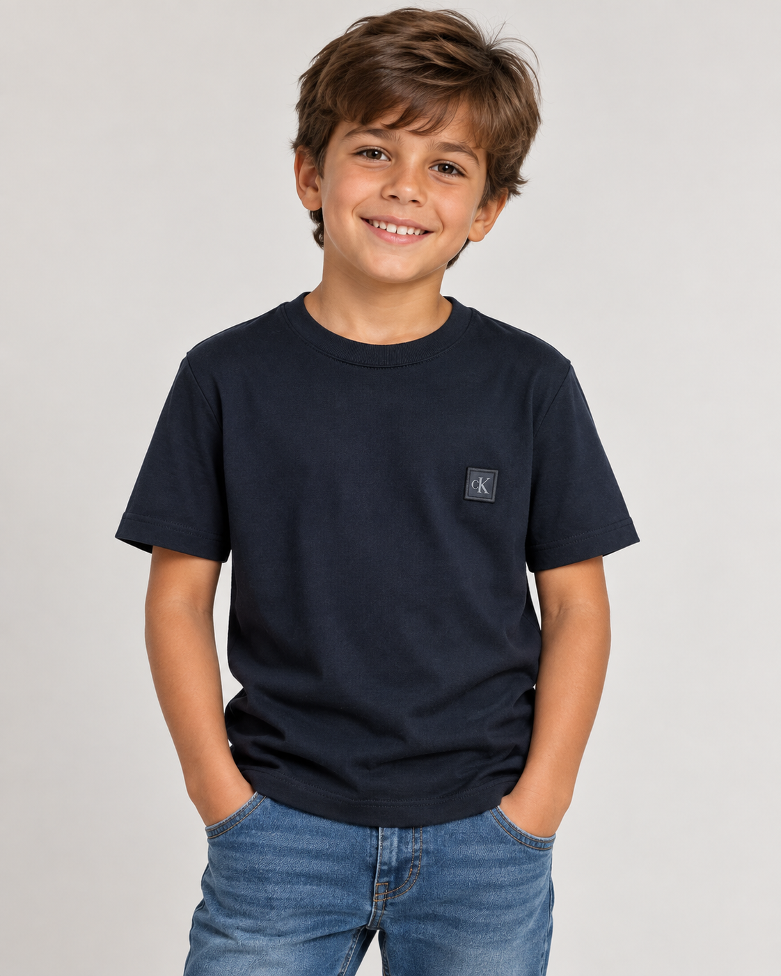 CAMISETA MC CKJ KIDS MAS ALGODAO EGIPCIO PRETO