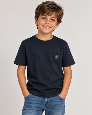 CAMISETA MC CKJ KIDS MAS ALGODAO EGIPCIO PRETO