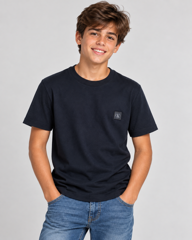 CAMISETA MC CKJ KIDS MAS ALGODAO EGIPCIO PRETO