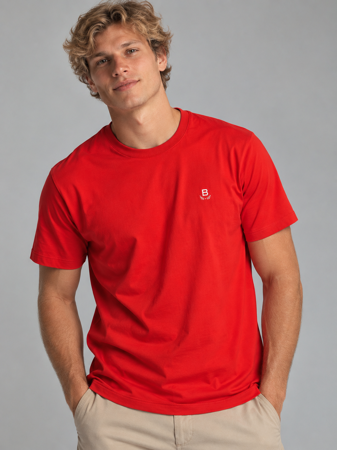 CAMISETA MC MAS 100 ALGODAO BRENDON VERMELHO