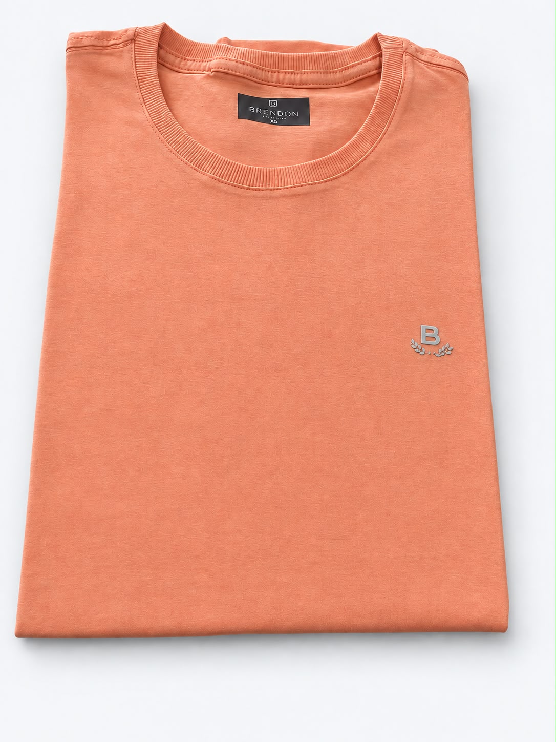CAMISETA MC MAS 100 ALGODAO BRENDON LARANJA CLARO