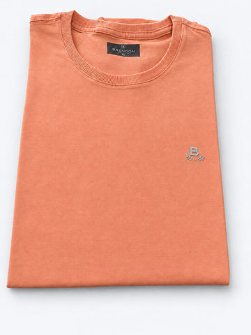 CAMISETA MC MAS 100 ALGODAO BRENDON LARANJA CLARO