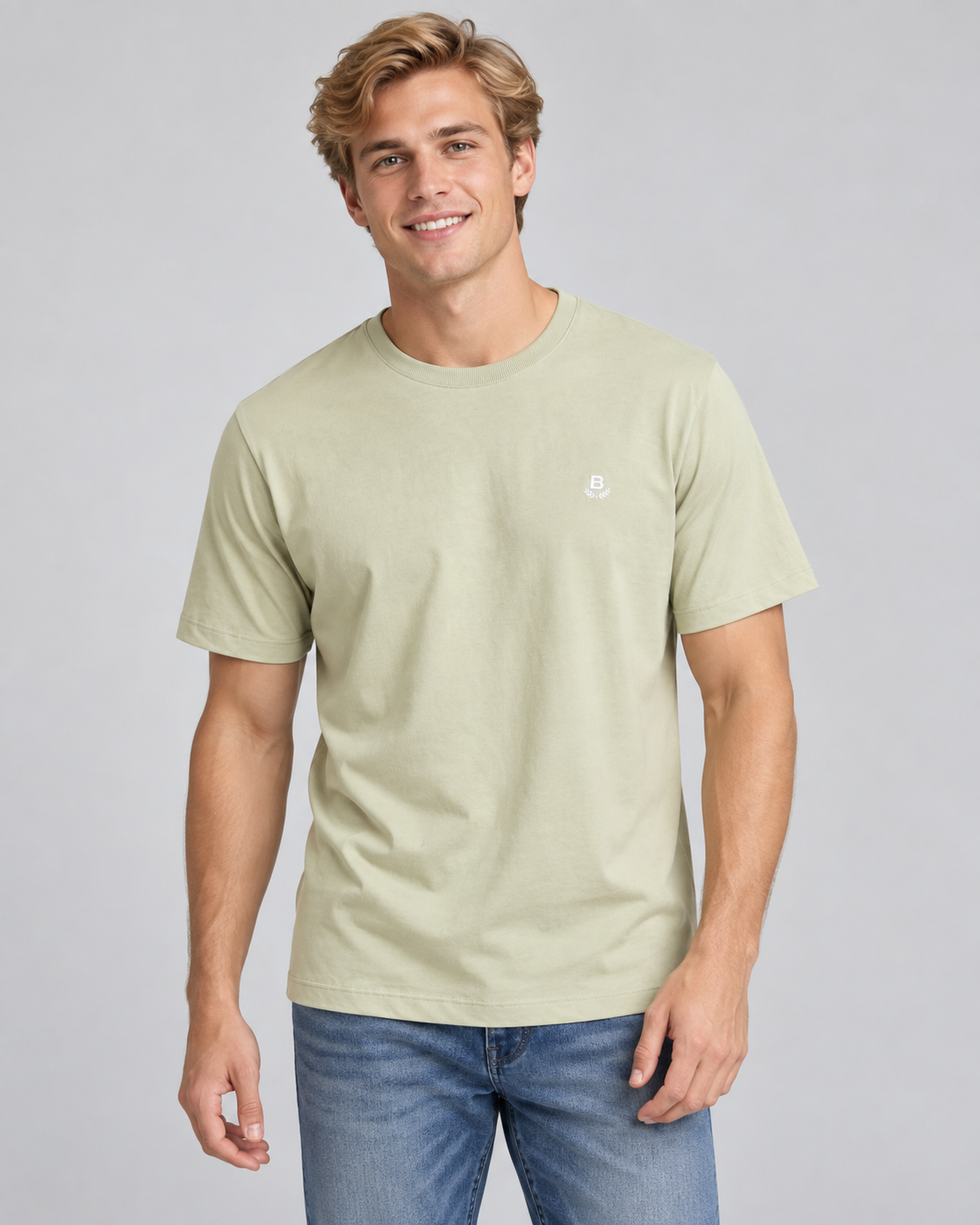 CAMISETA MC MAS 100 ALGODAO BRENDON VERDE OLIVA