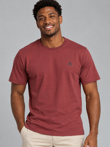 CAMISETA MC MAS 100 ALGODAO BRENDON BORDO