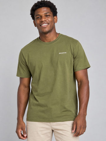 CAMISETA MC MAS 100 ALGODAO BRENDON VERDE LODO