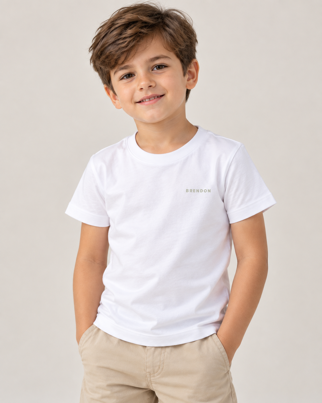 CAMISETA MAS KIDS 100 ALGODAO BRENDON BRANCO