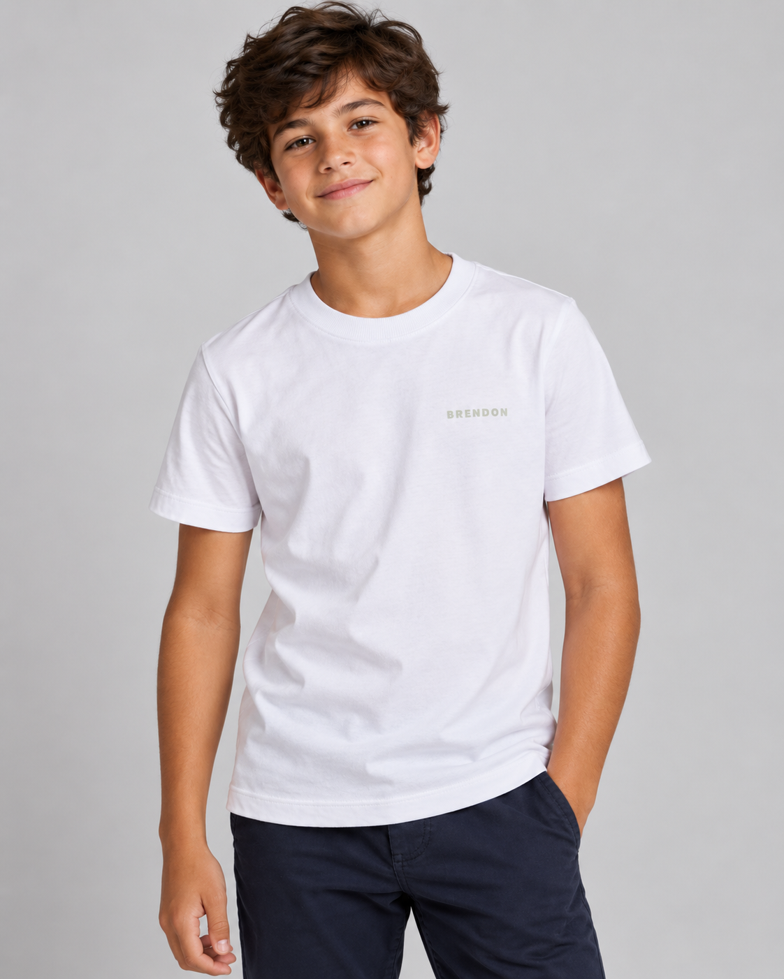 CAMISETA MAS KIDS 100 ALGODAO BRENDON BRANCO