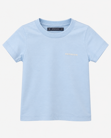 CAMISETA MAS KIDS 100 ALGODAO BRENDON AZUL CLARO