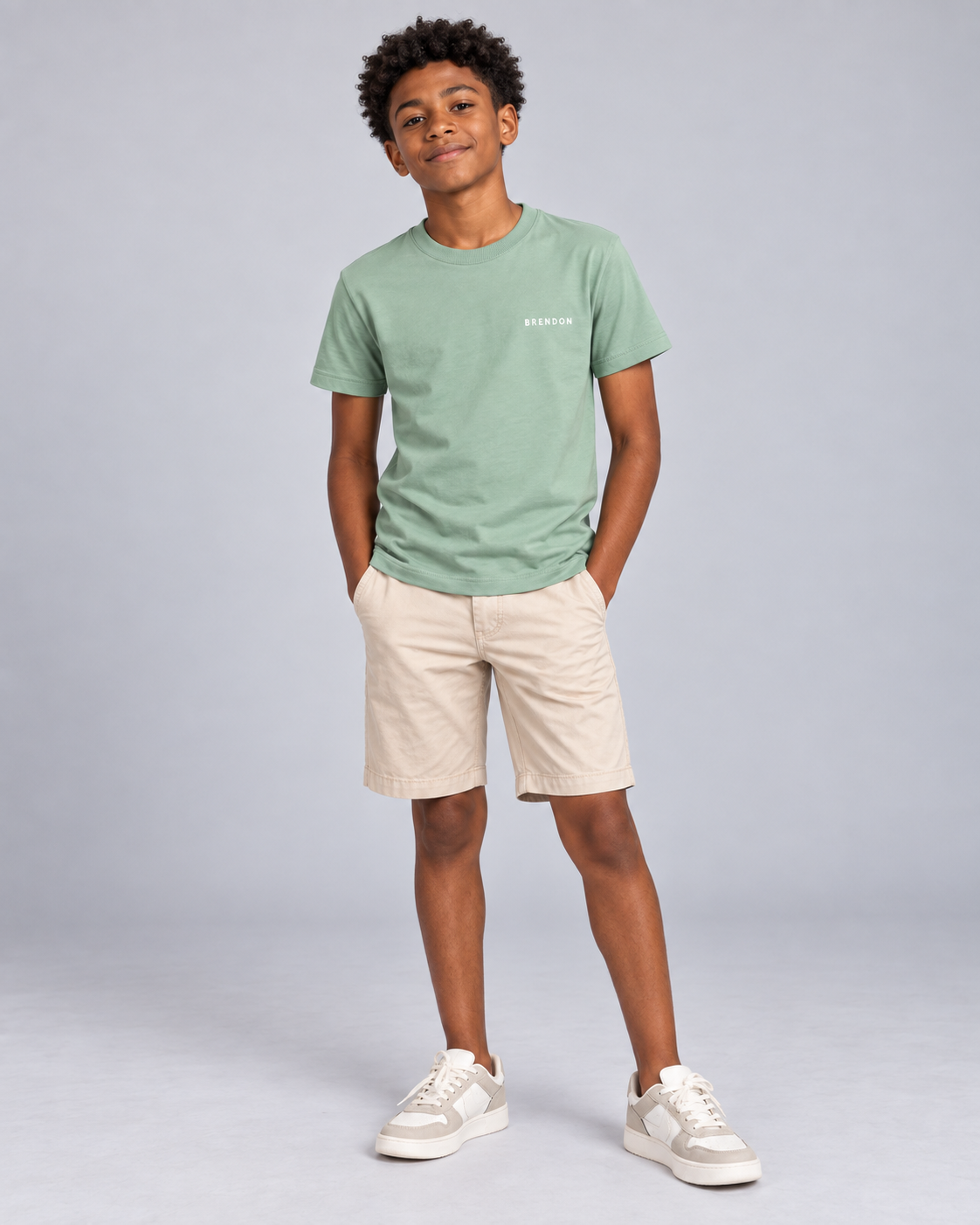 CAMISETA MAS KIDS 100 ALGODAO BRENDON VERDE CLARO