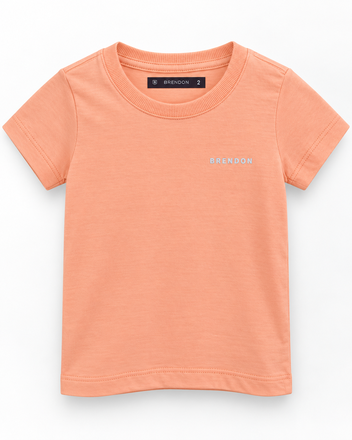 CAMISETA MAS KIDS 100 ALGODAO BRENDON LARANJA CLARO