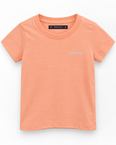CAMISETA MAS KIDS 100 ALGODAO BRENDON LARANJA CLARO